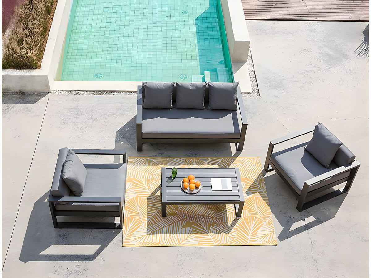 GARTENSESSEL - 1 -Sitzer - Aluminium - anthrazitgrau - MOLOKAI - Anthrazit, Metall (90/60.5/90cm) - Vente-Unique