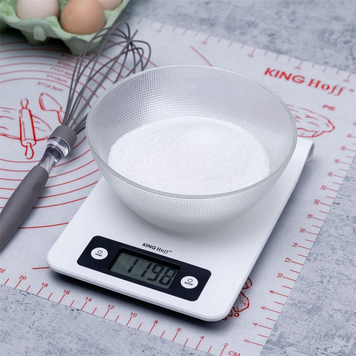 KÜCHENWAAGE Weiß 24/16/3 cm KH1822 - Weiß, Metall - Kinghoff 