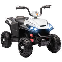 KINDER Elektroquad, Weiß, Kunststoff, Metall, 85cm x 55,5cm x 62cm - Weiß, Metall (85/55.5/62cm) - AIYAPLAY