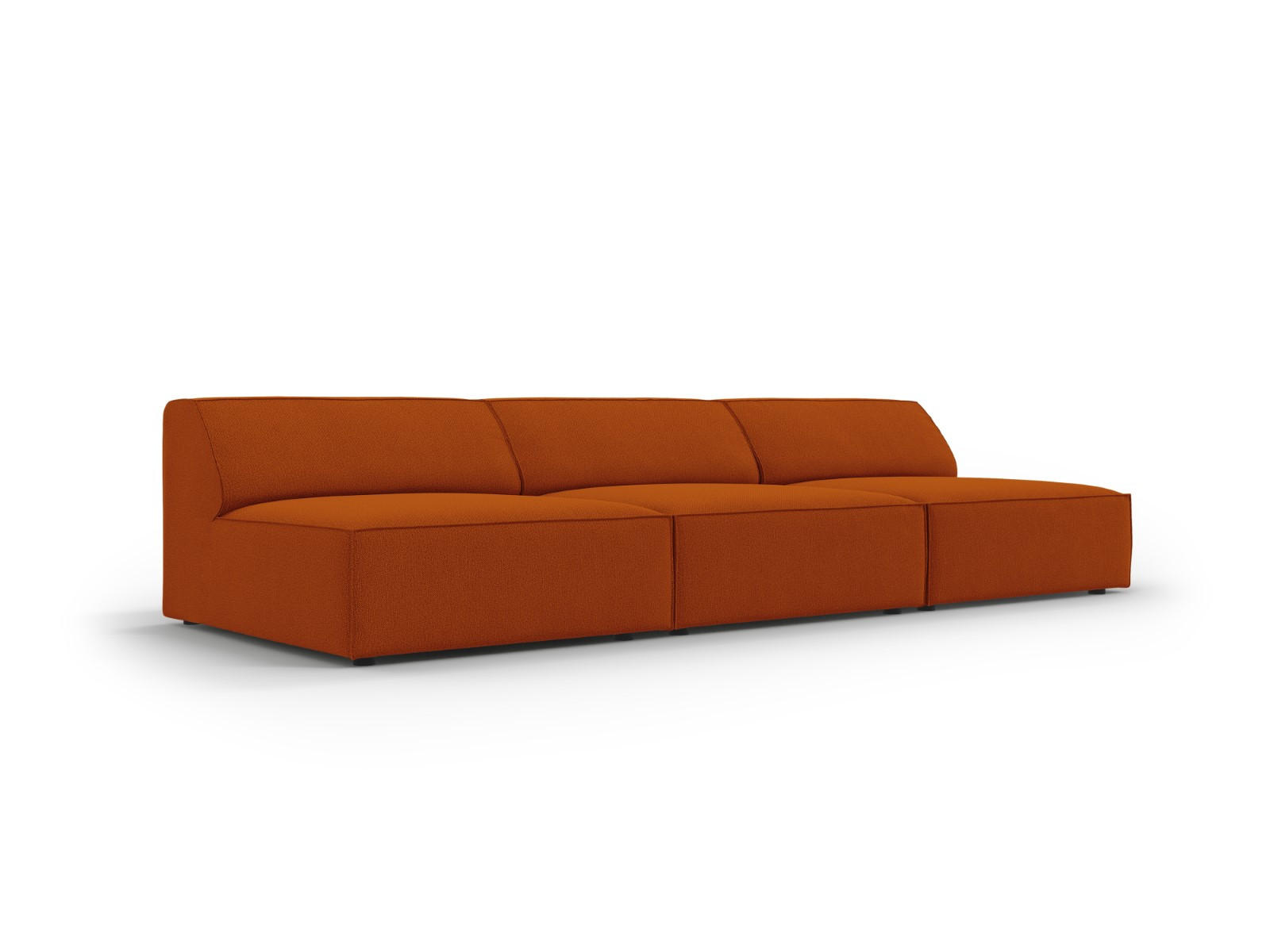 SOFA Jodie aus strukturiertem Stoff terrakotta 3 Sitzplätze - Terra cotta, Textil (102/70/240cm) - Micadoni