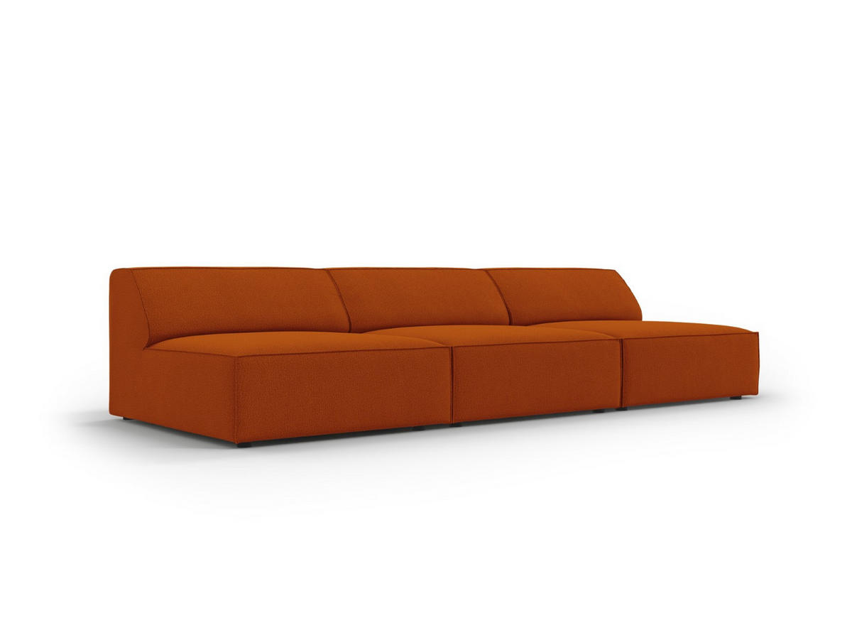 SOFA Jodie aus strukturiertem Stoff terrakotta 3 Sitzplätze - Terra cotta, Textil (102/70/240cm) - Micadoni