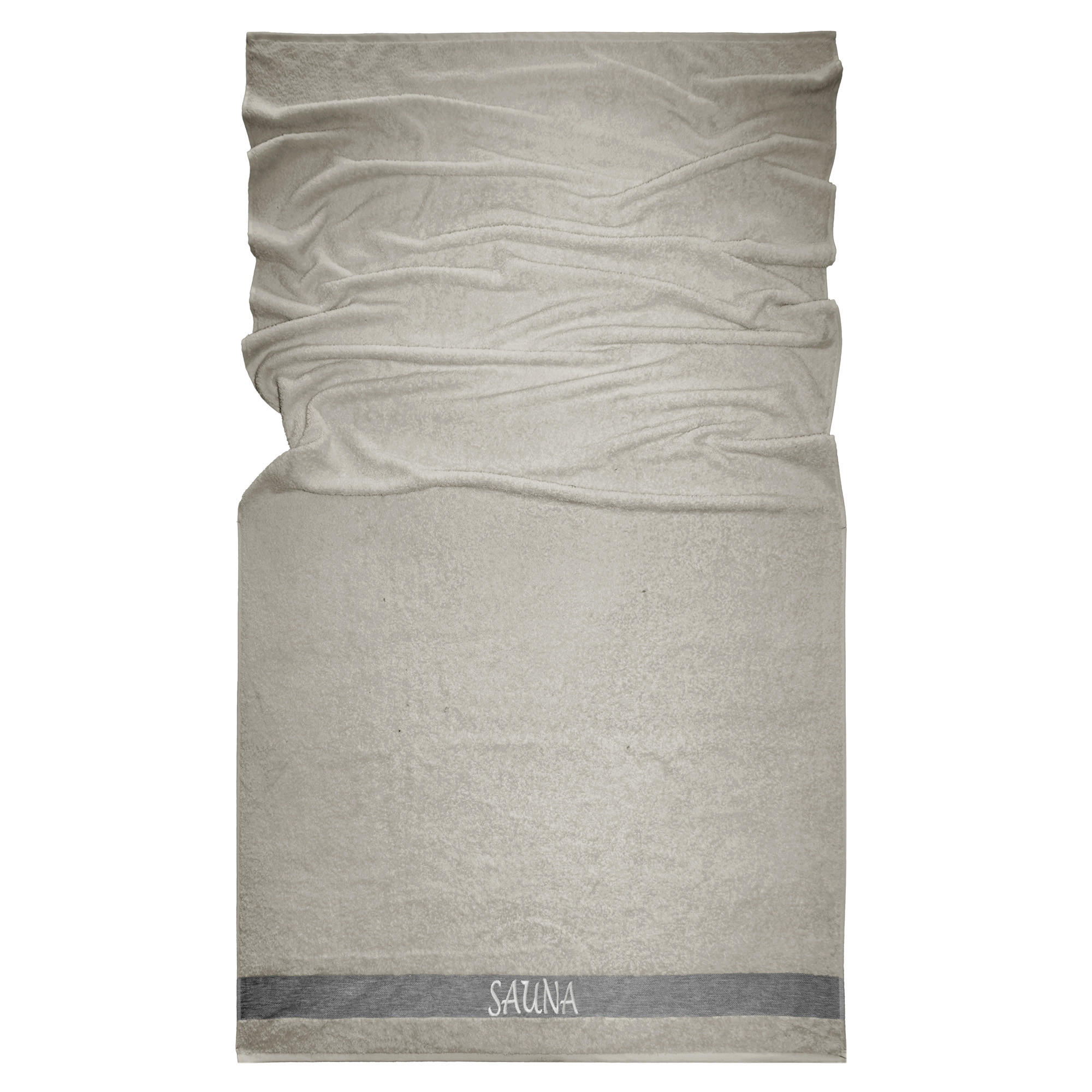 SAUNAHANDTUCH Lima Kieselgrau 100x200 cm - Graubraun, Naturmaterialien (100/200cm) - Lashuma
