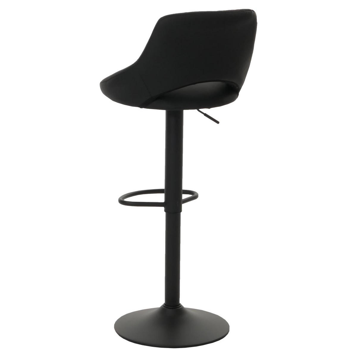 BARHOCKER 2er-Set gepolstert mit Lehne Sitzhöhe 60-82cm Fußablage drehbar Kunstleder Metall Schwarz - Schwarz, Kunststoff (47/107/44cm) - PROREGAL