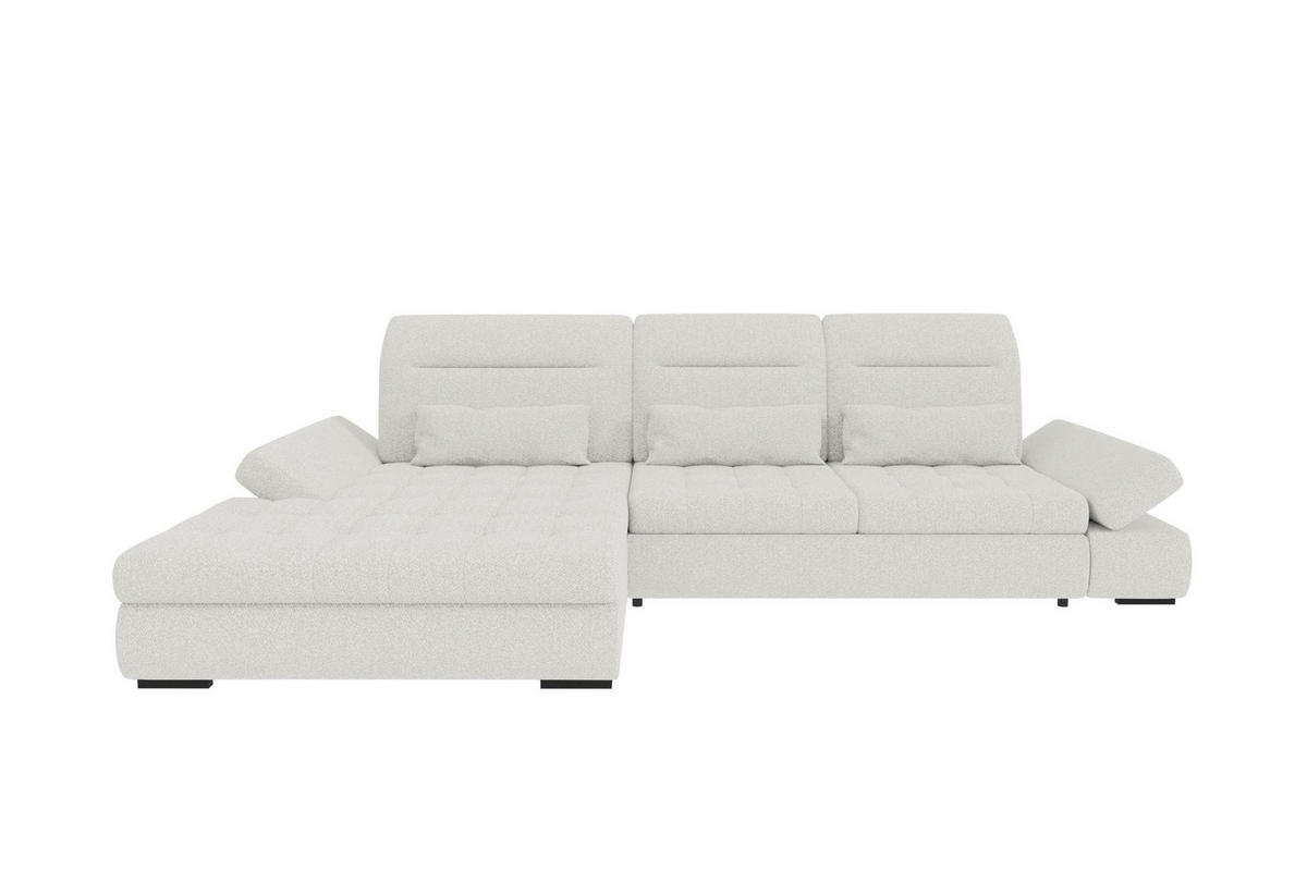 ECKSOFA Toscana Plus Strukturstoff inkl. Schlaffunktion - Creme, Textil (179/300cm) - 99rooms