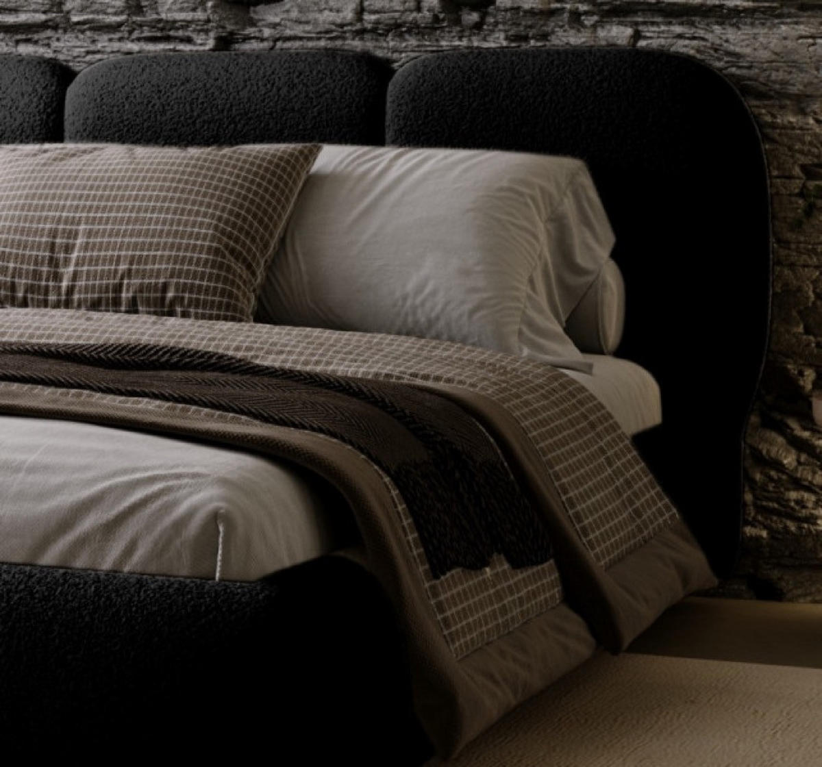 BETT Schwarz ROZA Mit Bettkasten 200x200 cm - Schwarz, Textil (200/200cm) - Sepro Meble