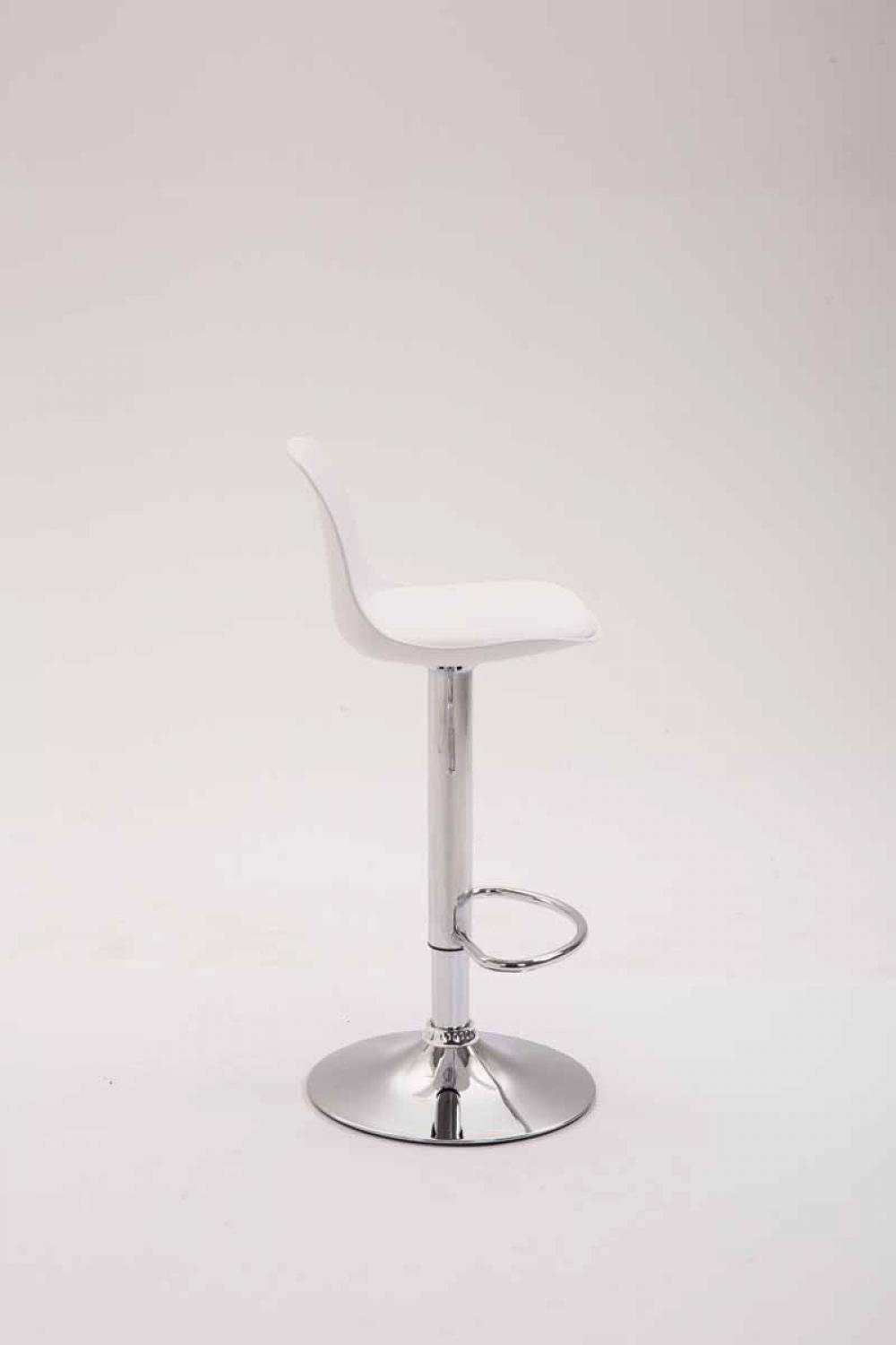 BARHOCKER Kunststoff weiß - Chromfarben/Weiß, Kunststoff/Metall (39/82/43cm) - CLP