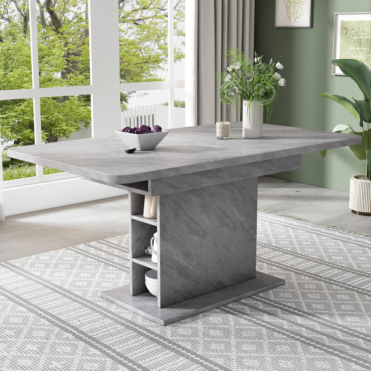 ESSTISCH Erweiterbarer grau - Grau, Holz (130/70/75cm) - Urban Meuble