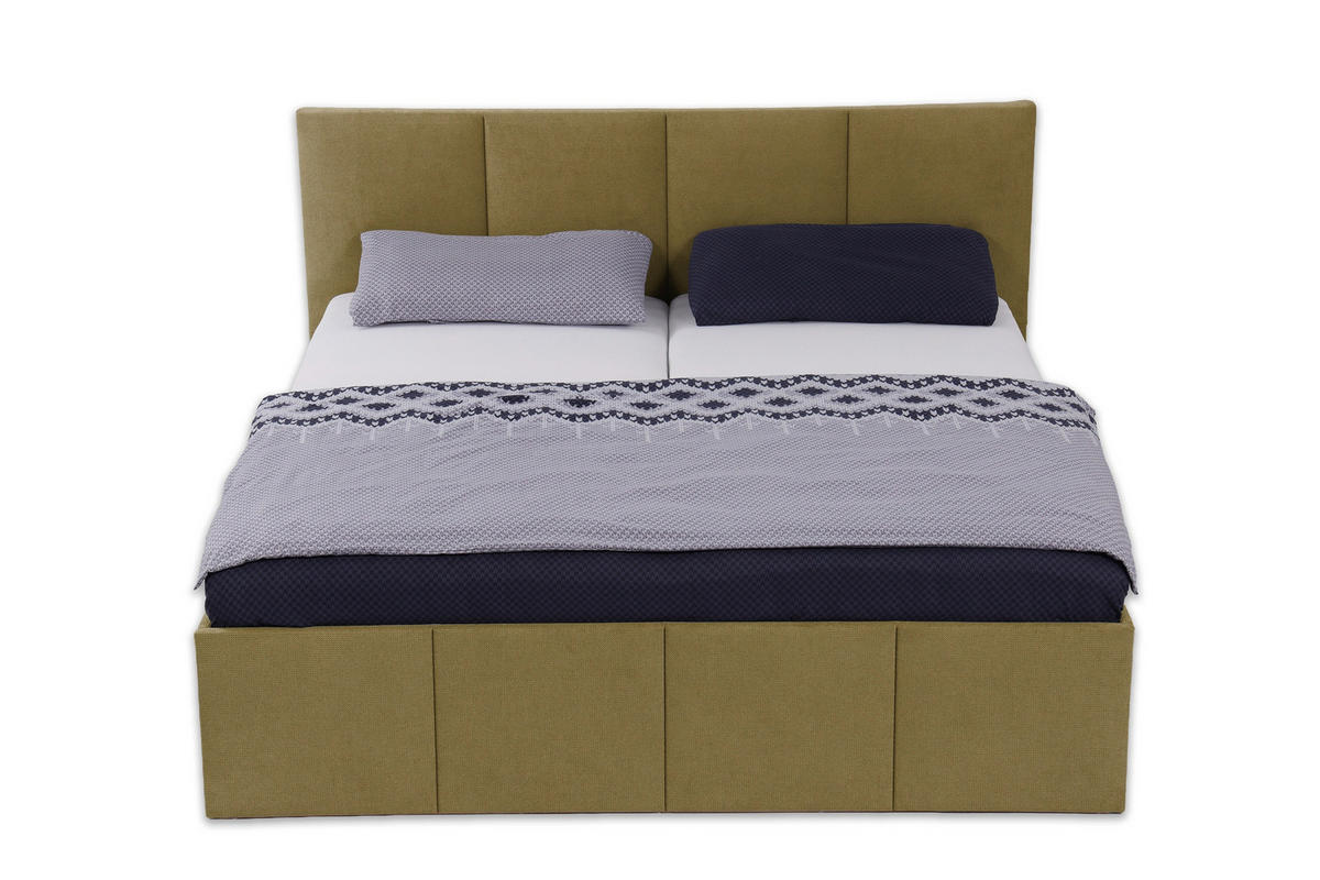 POLSTERBETT Dalas Avocado 160 x 200 x 40 cm Stauraum Mit hochwertiger Matratze H3 (bis 120 kg) und Lattenrost - Grün, Holz (160/200cm) - Halmon Schlafkomfort Betten 