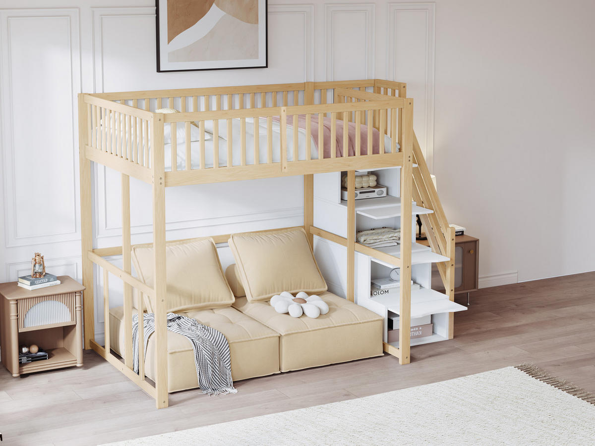 HOCHBETT 140x200 cm Treppe natur - Naturfarben, Holz (140/200cm) - Fortuna Lai