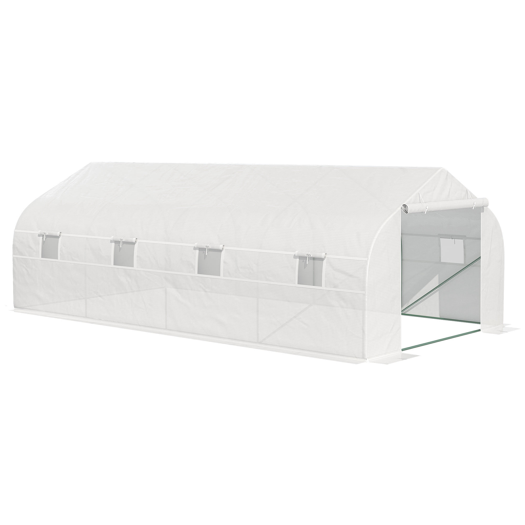 GEWÄCHSHAUS DE-11926 18 m² mit 8 Fenstern & Tür Weiß - Weiß, Metall (300/200/595cm) - ComfortXL