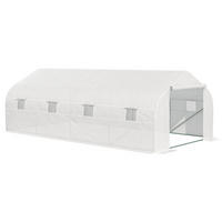 GEWÄCHSHAUS DE-11926 18 m² mit 8 Fenstern & Tür Weiß - Weiß, Metall (300/200/595cm) - ComfortXL