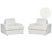 SESSEL 2er-Set Bouclé cremeweiß Alla - Weiß, Textil (108/85/103cm) - Beliani
