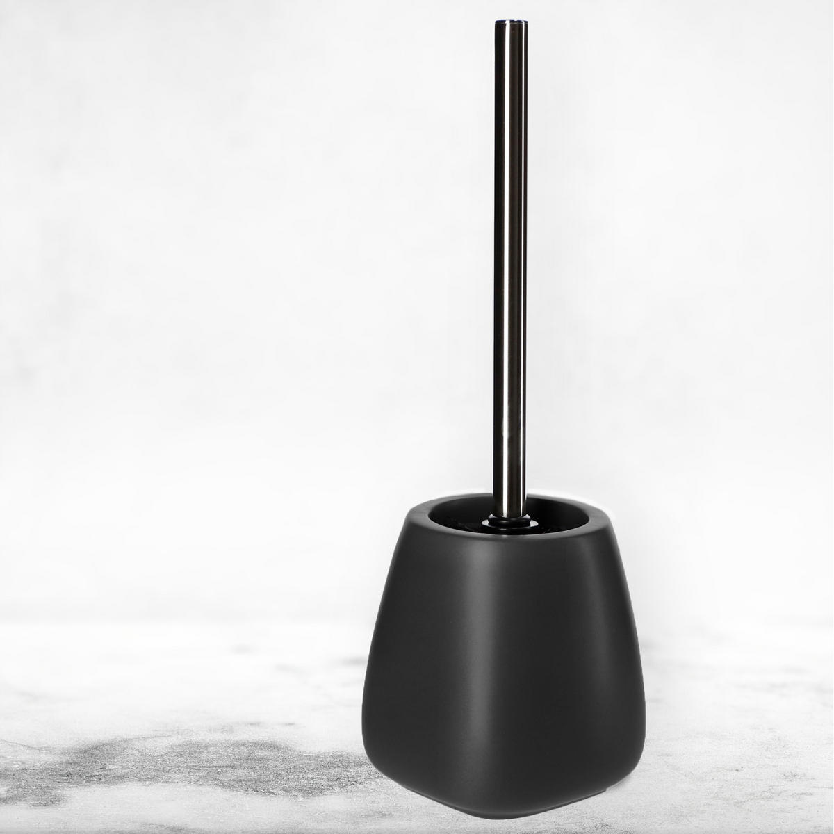 WC-BÜRSTE mit Schale 36 cm, schwarz - Schwarz, Keramik/Kunststoff (12/36cm) - KADAX