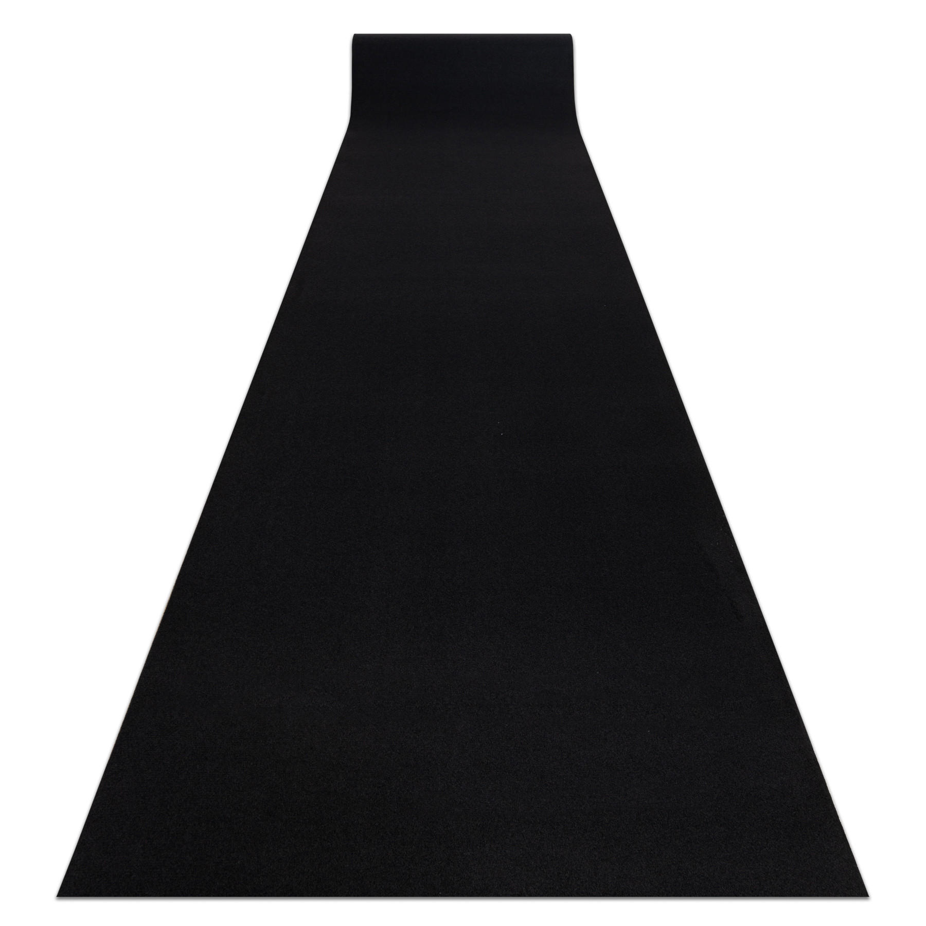 rugsX POGUMOVANÝ běhoun RUMBA jedna barva černý 70 cm 70/500 cm