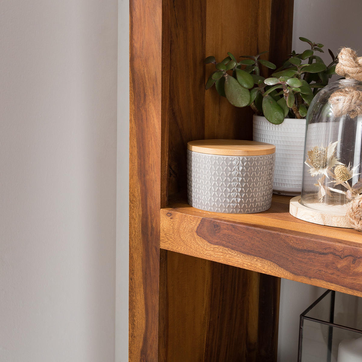 REGAL - Sheesham massiv - Sheeshamfarben, Holz (50/180/36cm) - home24