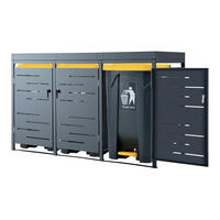 MÜLLTONNENBOX Salching - Anthrazit, Metall (196/122/80cm) - [en.casa]