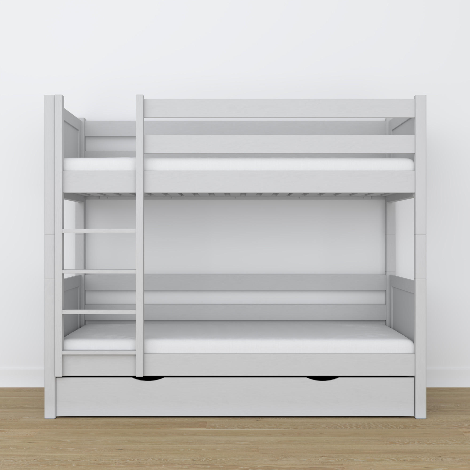 ETAGENBETT N02 mit Schublade Grau 100/190 - Grau, Naturmaterialien/Holz (100/190cm) - N-Wood