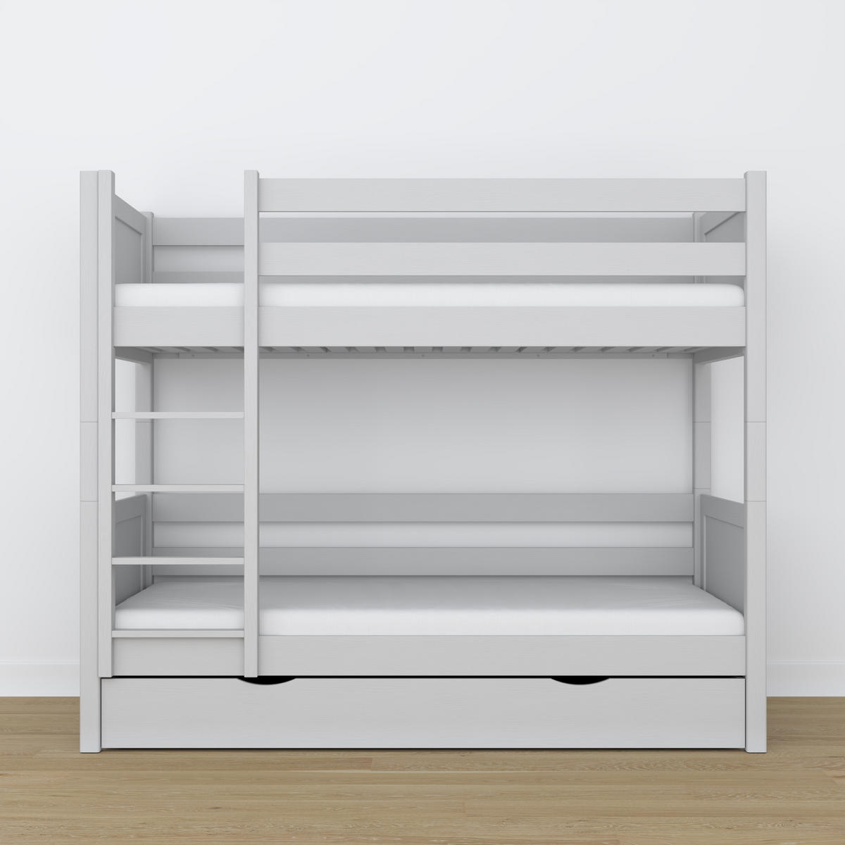 ETAGENBETT N02 mit Schublade Grau 120/200 - Grau, Naturmaterialien/Holz (120/200cm) - N-Wood