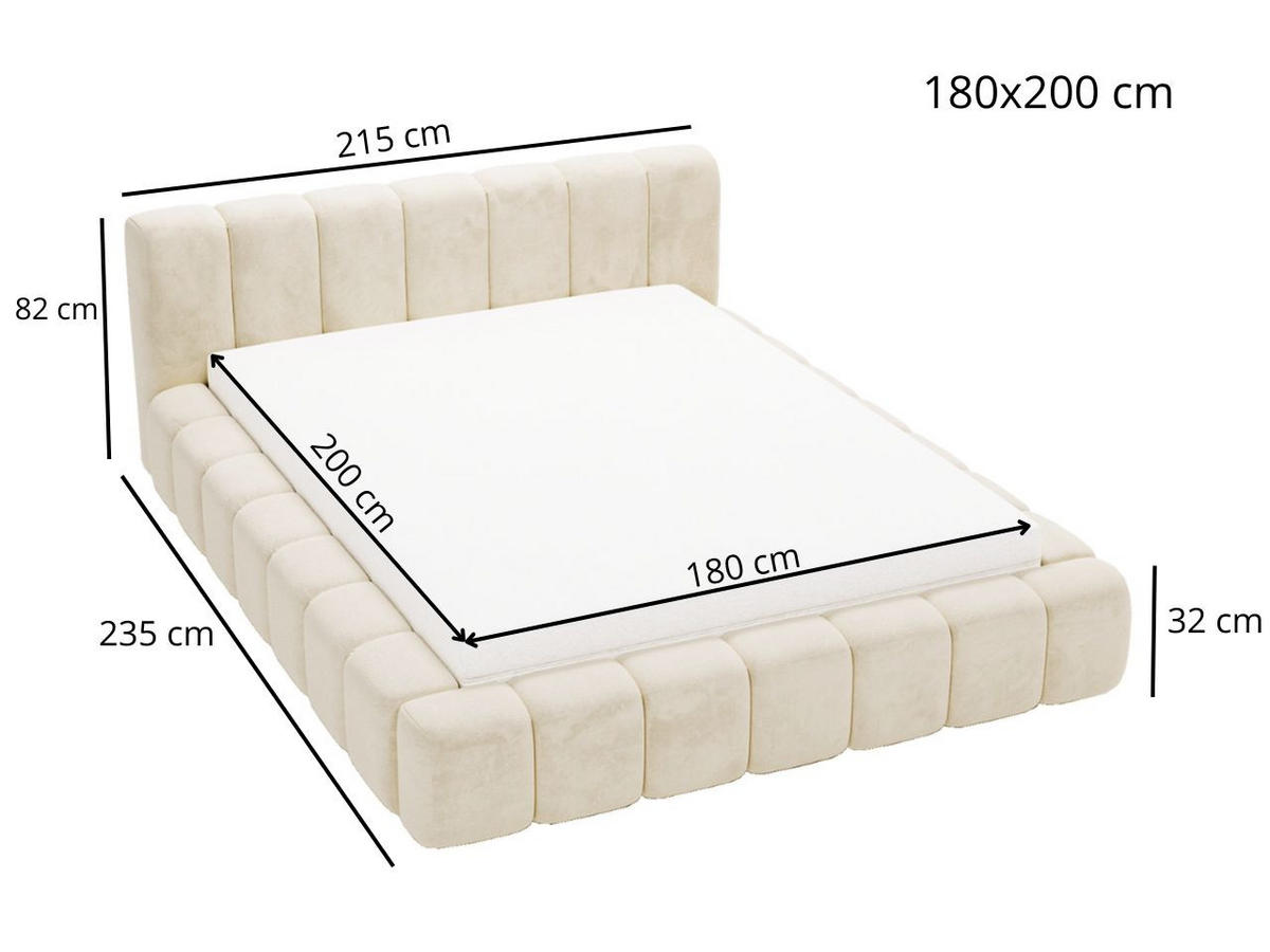 POLSTERBETT Ibiza 180x200 Schwarz - Schwarz/Naturfarben, Holz/Textil (180/200cm) - Graingold