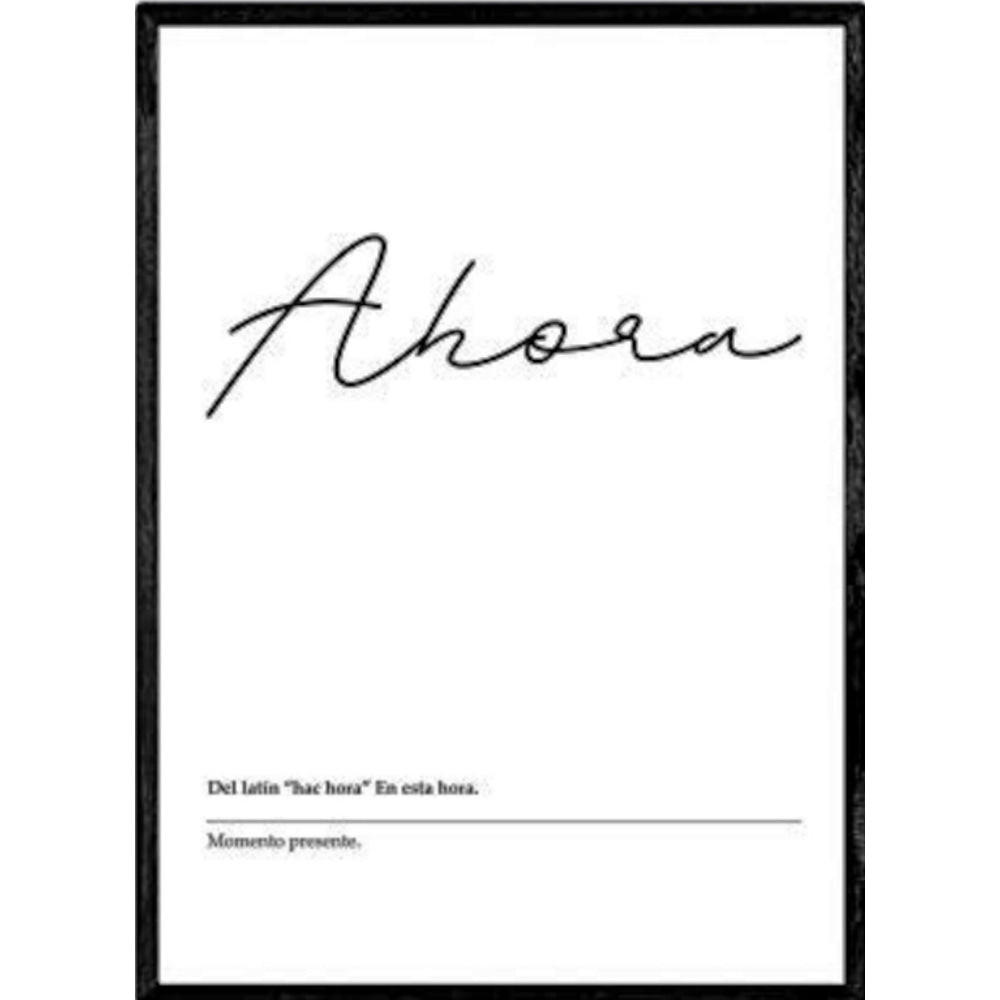 POSTER Nordische Schwarz-Weiß – Wortblatt A4 Schwarzer Rahmen - Schwarz, Papier (29.7/5/21cm) - Nacnic