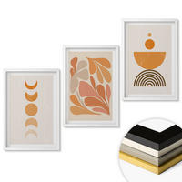 WANDBILDER 3er-Set - 40x60 cm Weißer Rahmen - Abstrakte orange Formen - Weiß, Kunststoff (40/60cm) - ArtPrintCave
