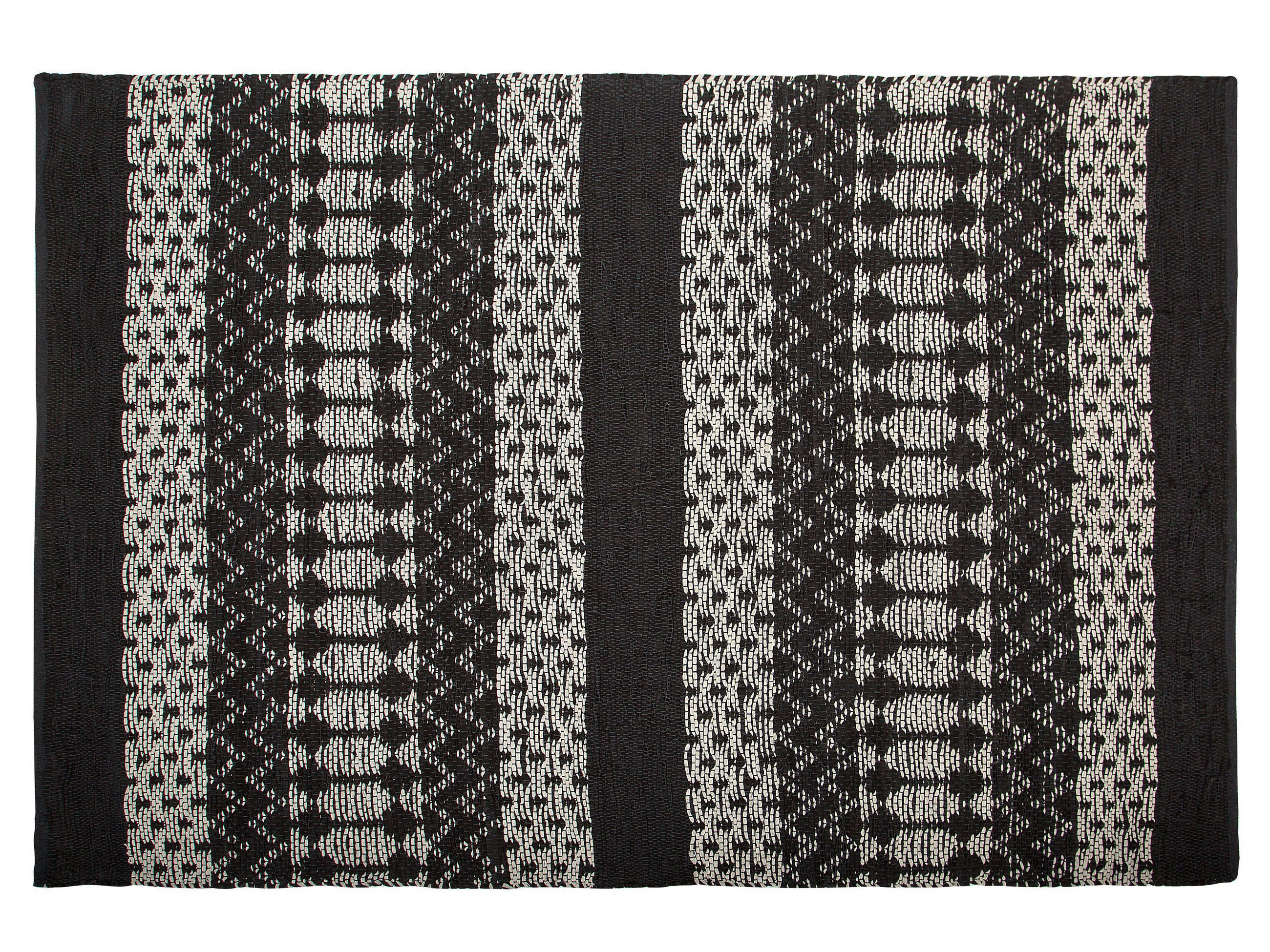 TEPPICH geflochten Sokun 200/140 cm - Schwarz, Fell (140/200cm) - Beliani