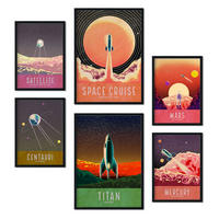 POSTER Set Mit 6 Planetarium Sammlung A3 & A4 Rahmenlos - Klar, Papier (29/3cm) - Nacnic