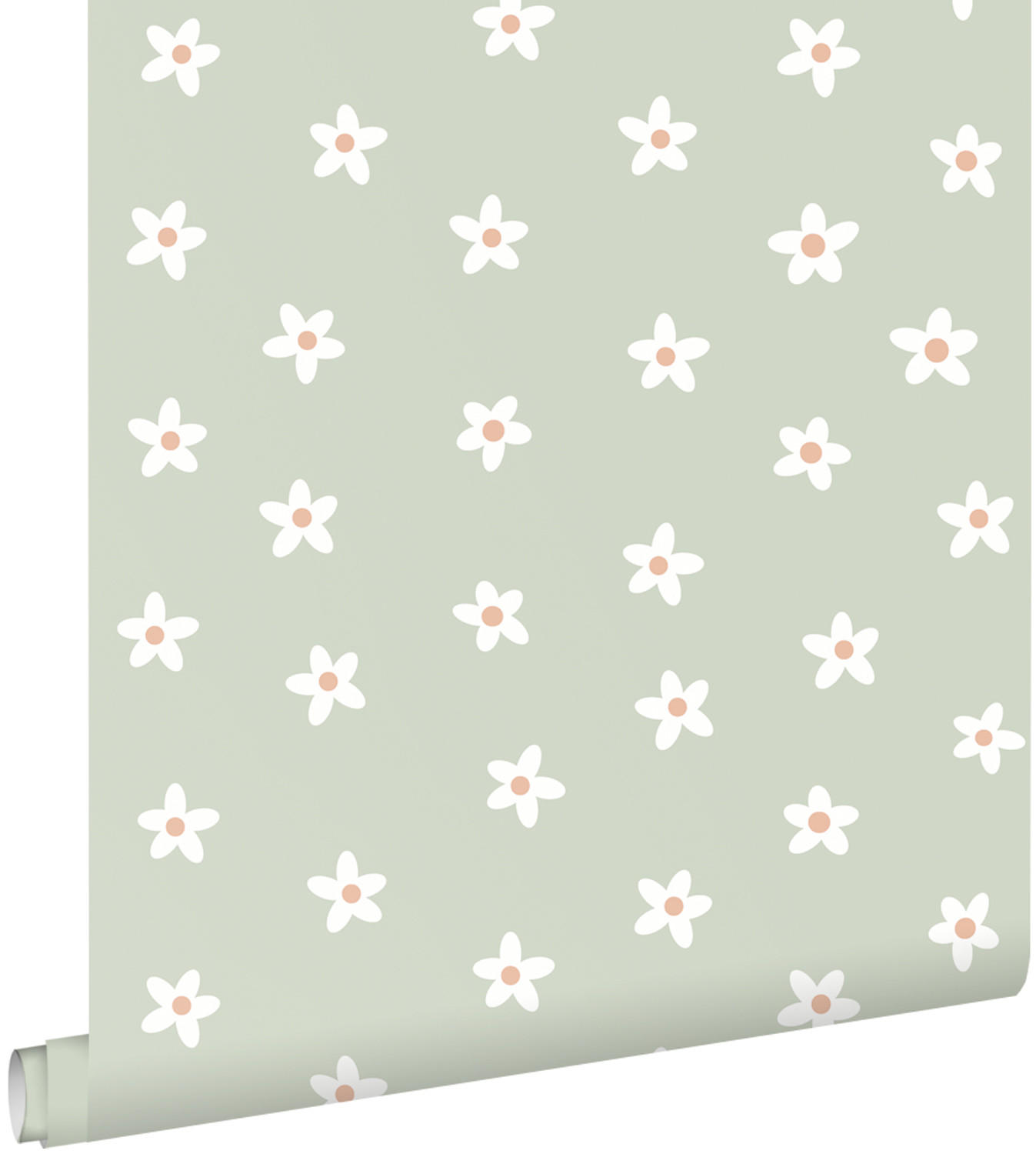 TAPETE Gänseblümchen 53 cm x 10.05 m - Grün, Papier (53/0.1cm) - ESTAhome