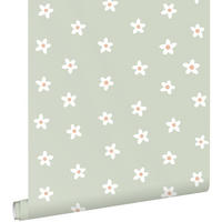 TAPETE Gänseblümchen 53 cm x 10.05 m - Grün, Papier (53/0.1cm) - ESTAhome