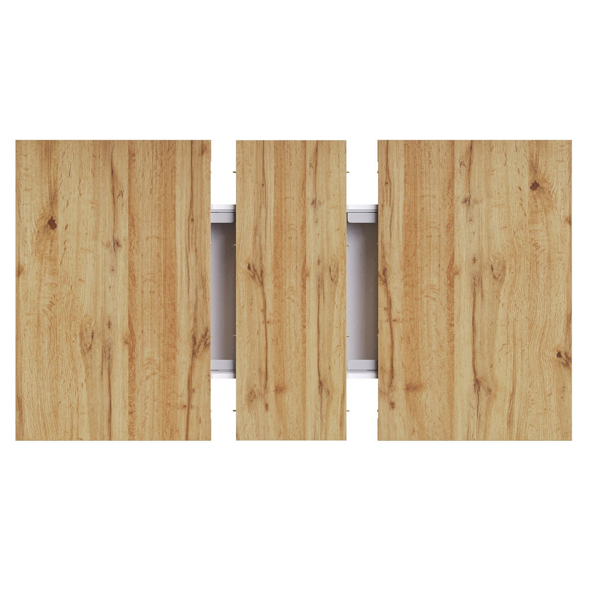 ESSTISCH 80/140/75 cm Weiß Natur aus MDF mit Stauraum und Auszug - Naturfarben, Holzwerkstoff (140/80/75cm) - OKWISH