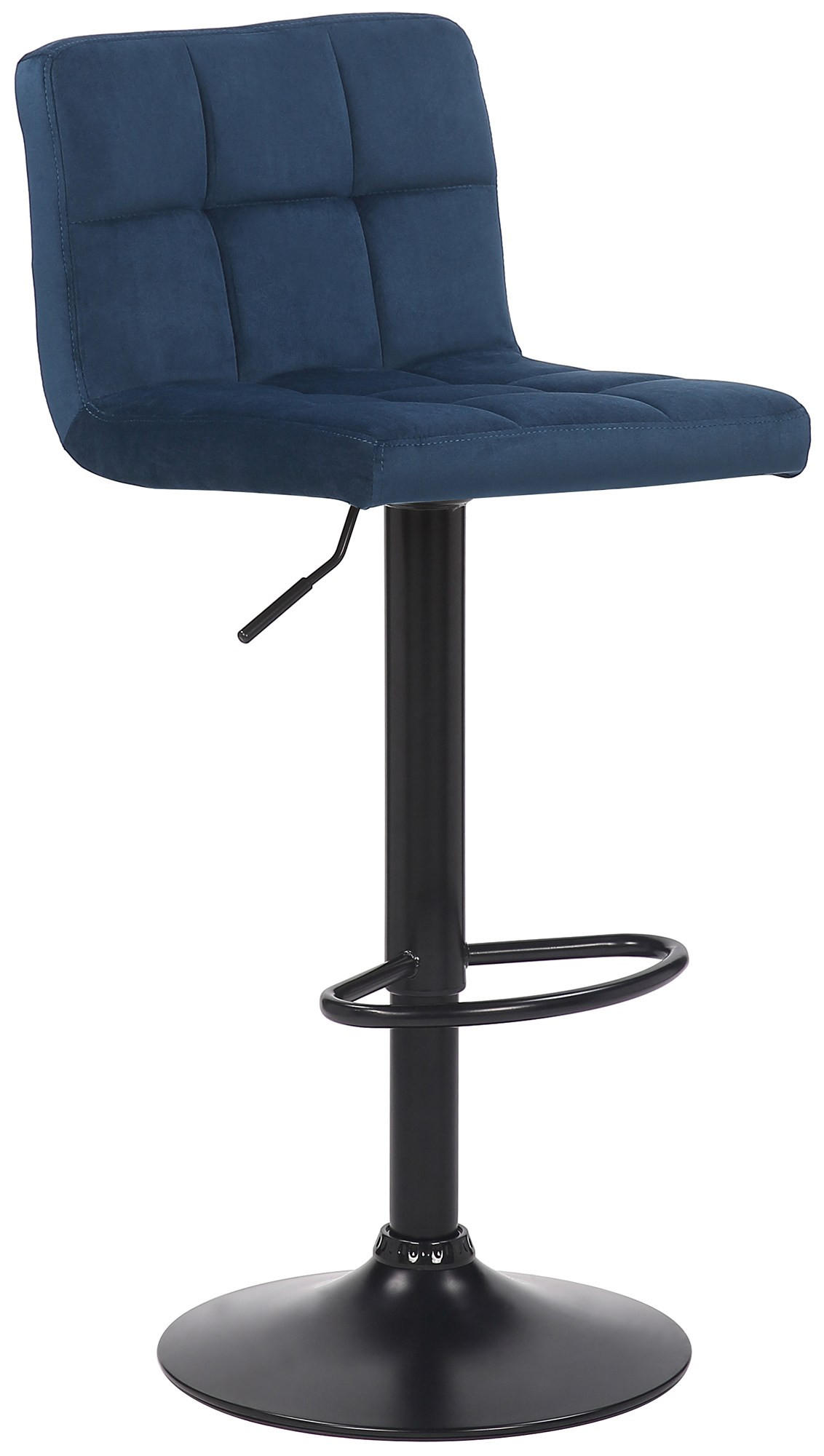 BARHOCKER Samt Blau - Blau/Schwarz, Textil/Metall (40/85/40cm) - CLP
