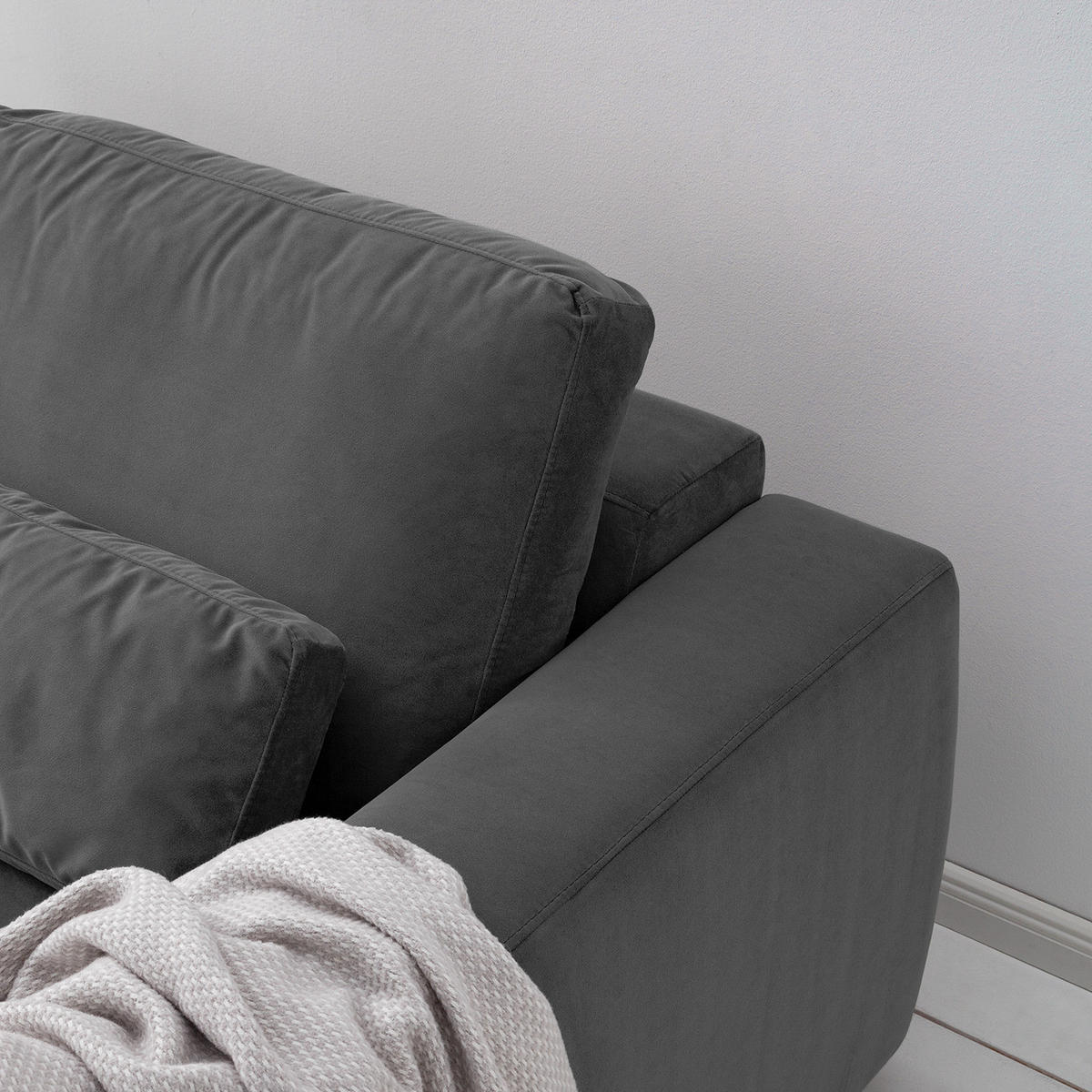 2-SITZER SOFA - Schwarz/Grau, Kunststoff/Textil (182/80/117cm) - home24