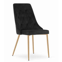 ESSZIMMERSTUHL Schwarzer Samt, Diamantpolsterung, Bequeme Sitzfläche - Schwarz, Textil (48/89/43cm) - Best For Home