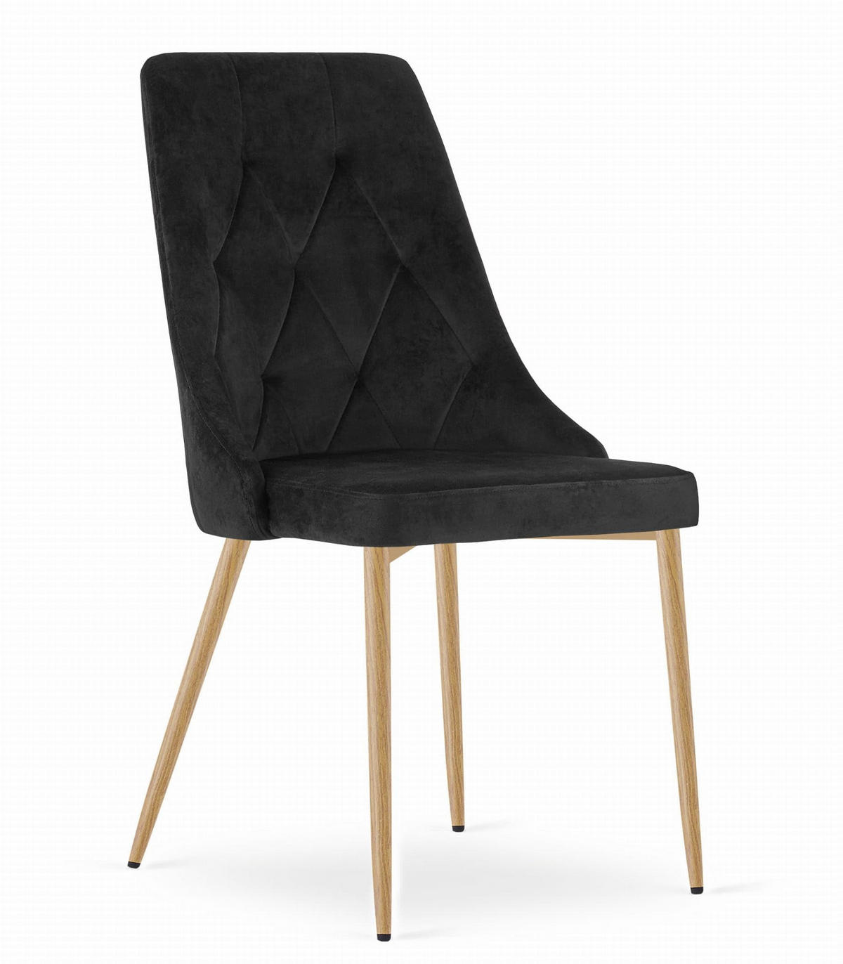 ESSZIMMERSTUHL Schwarzer Samt, Diamantpolsterung, Bequeme Sitzfläche - Schwarz, Textil (48/89/43cm) - Best For Home