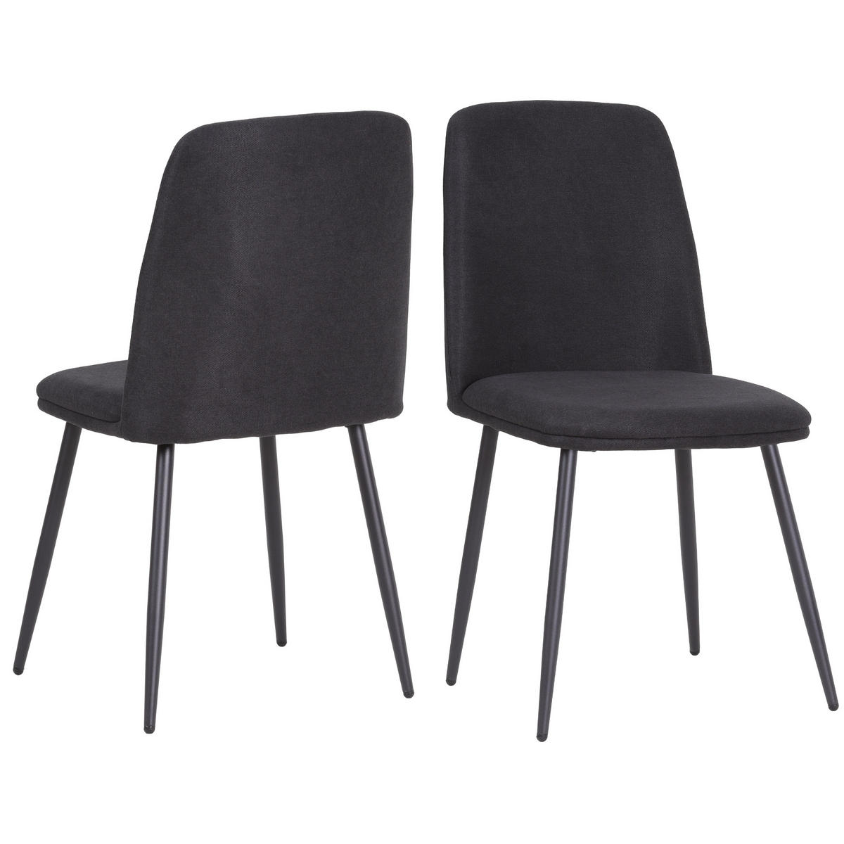 ESSZIMMERSTÜHLE Bono 2er Set Schwarz - Schwarz, Textil (55/85/48cm) - Albatros