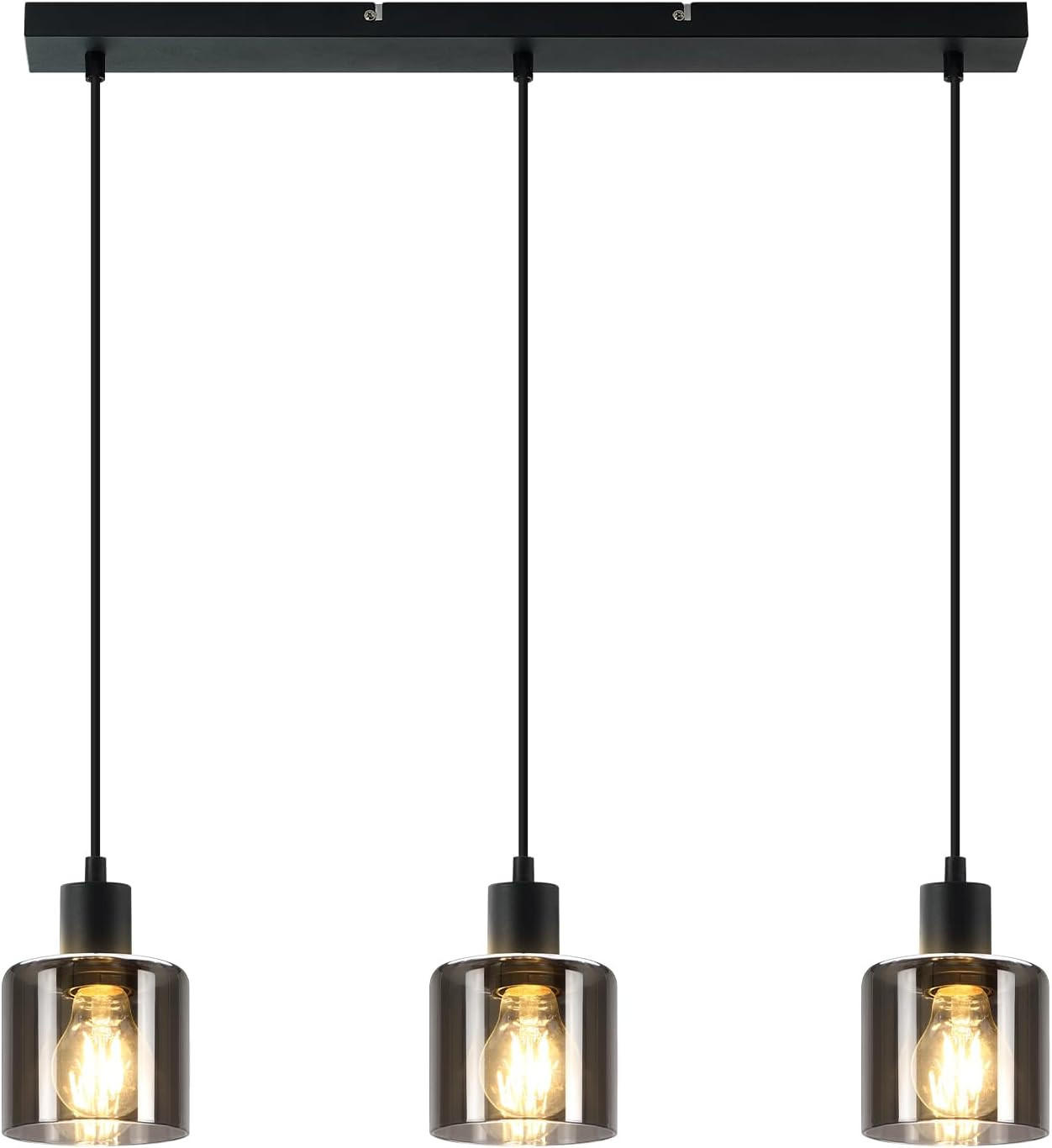 ZMH Pendelleuchte Schwarz 11x195x68 cm