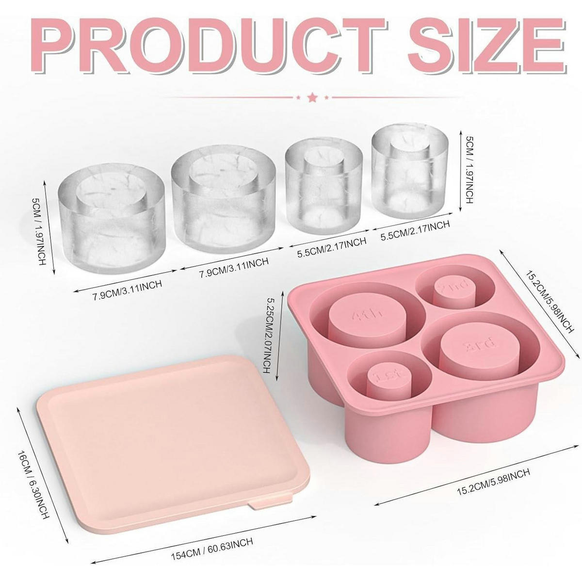 EISWÜRFELFORM Silikon für Stanley Cup 30-40 Oz - Rosa, Kunststoff (15.2/5.2/15.2cm)