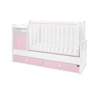 BABYBETT Trend Plus pink 110 x 62 cm, 70 x 160 cm, Schaukelfunktion, Kommode, Schubladen - Rosa, Holzwerkstoff (62/110cm) - Lorelli