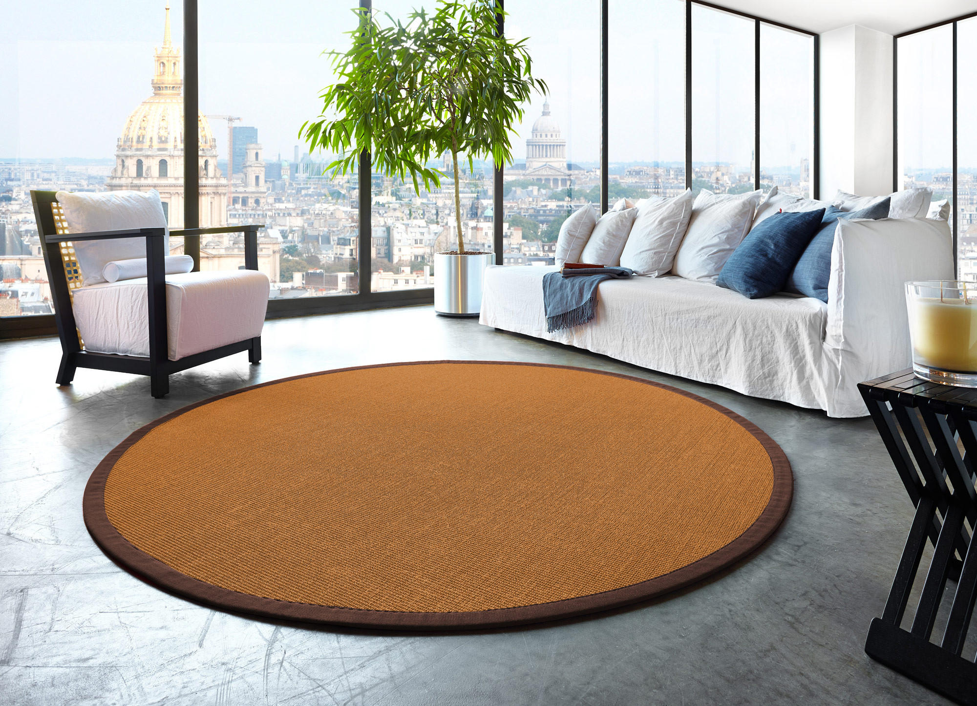 TEPPICH Sisal Manaus braun/mocca Rund 350cm - Braun/Mokka, Textil (350/350cm) - Astra