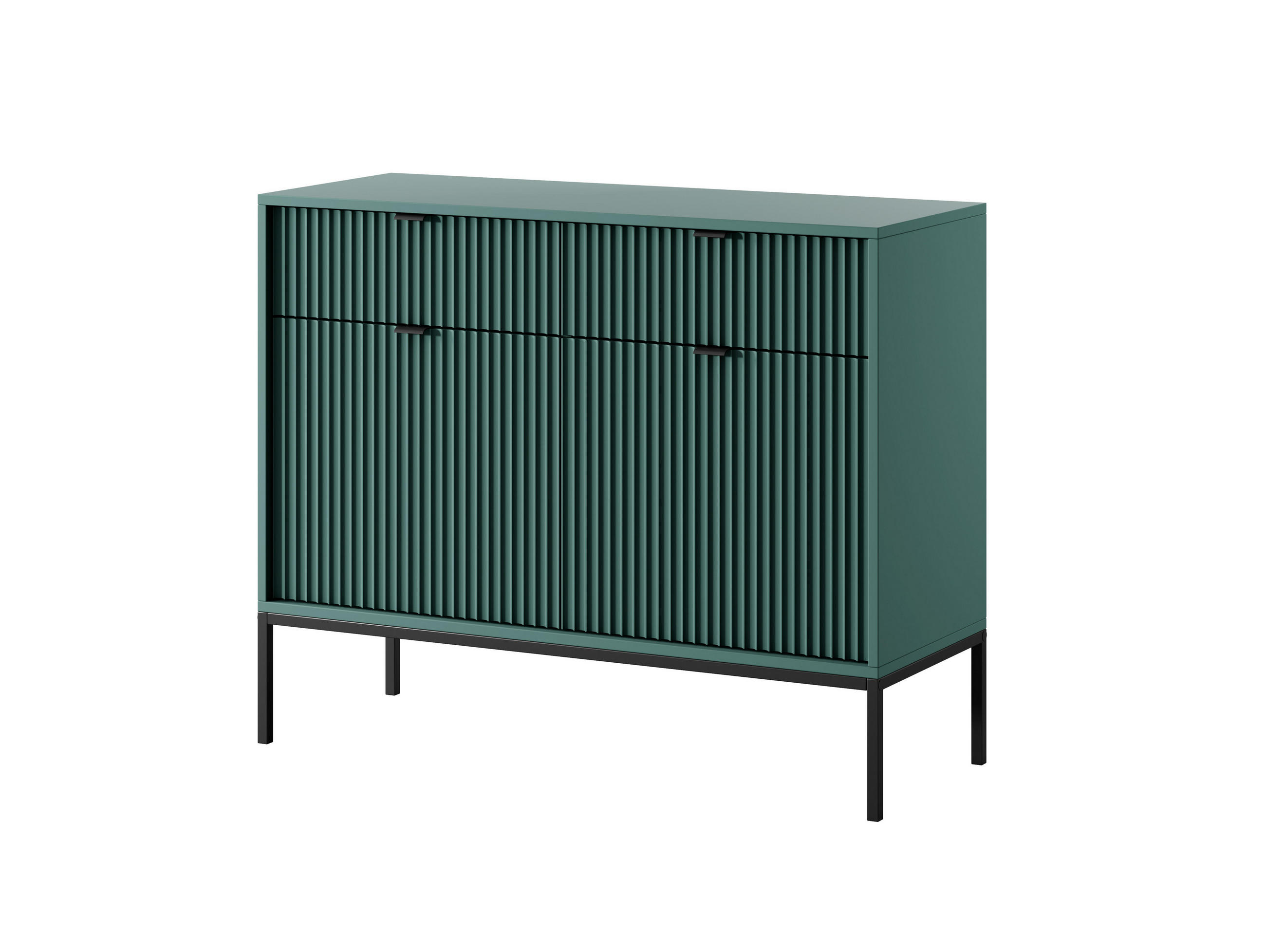 Furnlux Sideboard Grün, Schwarz 104x83x39 cm