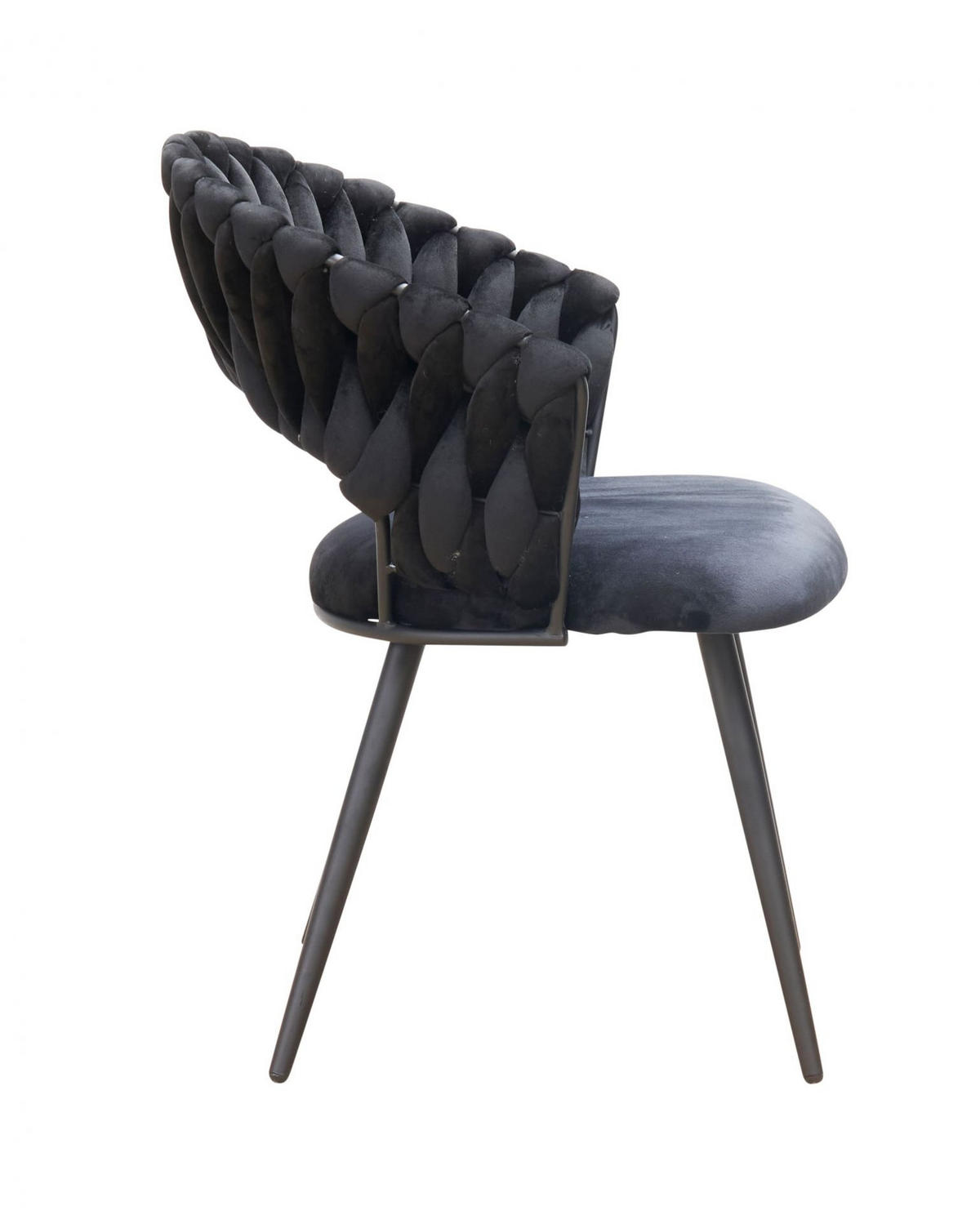 ESSZIMMERSTUHL Liv, Samt, Schwarz - Schwarz, Textil (60/80/58cm) - dasmöbelwerk
