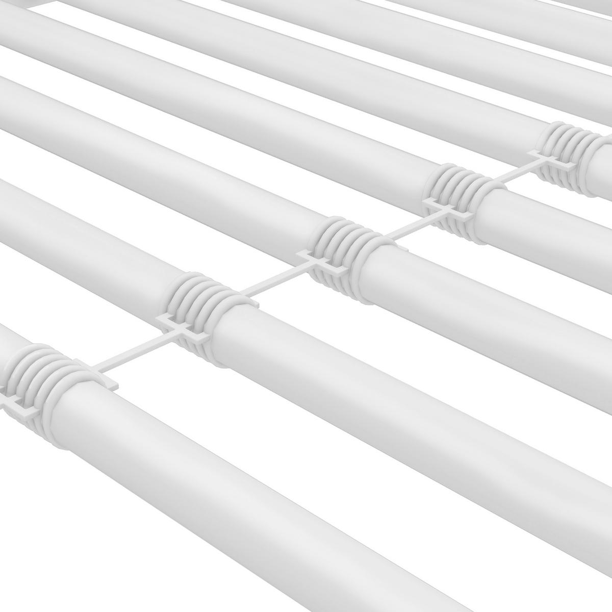 ETAGENBETT 90/200 cm DE-00145, in Weiß, Schreibtisch und Regalen - Weiß, Metall (90/200cm) - ComfortXL