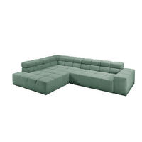 ECKSOFA MIT MOTORISCHEM SITZVORZUG NEVADA Grün Cord - Schwarz/Grün, Kunststoff/Textil (319/215cm) - KAWOLA