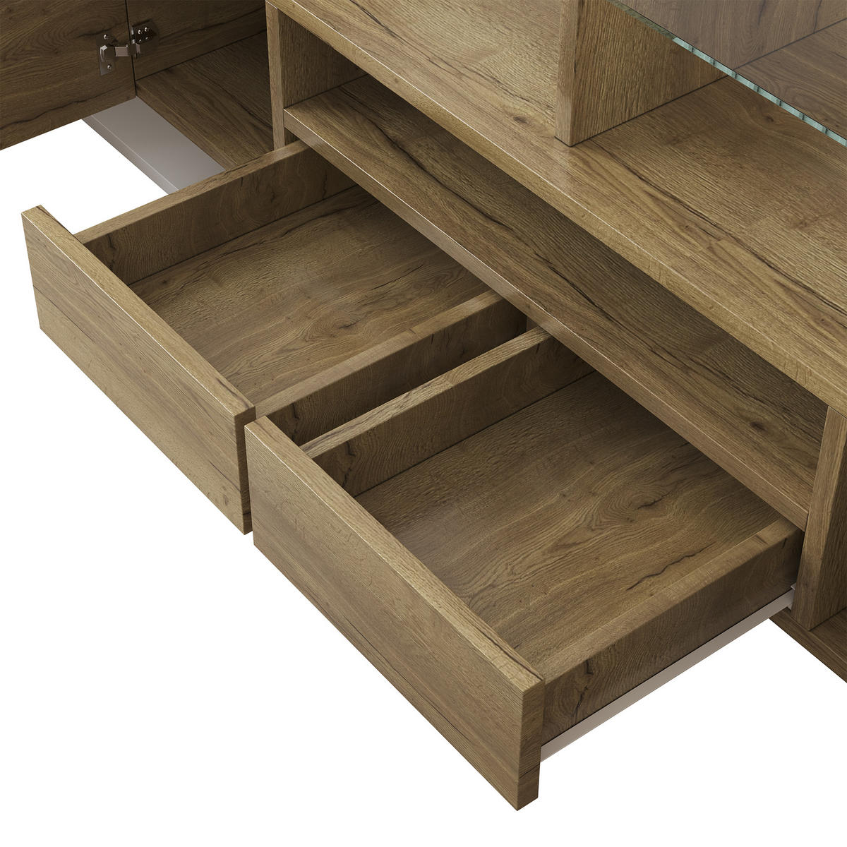 TV-SCHRANK 145 cm Weiß - Goldfarben/Weiß, Holzwerkstoff (30/51/145cm) - Raumix