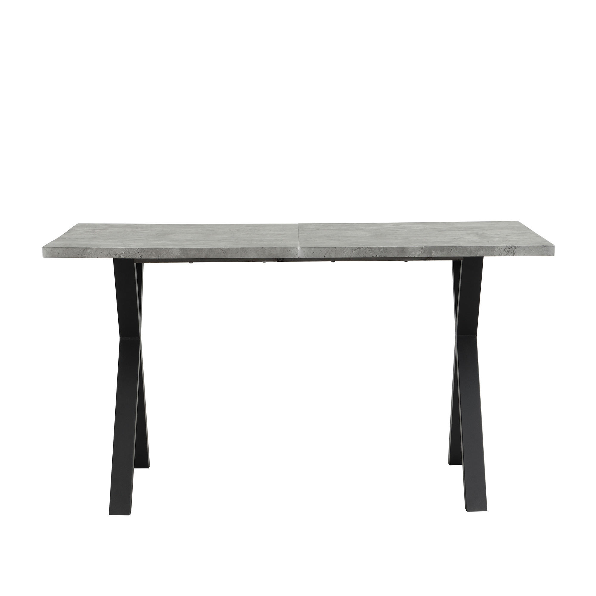 ESSTISCH Betonoptik/Schwarz 140/80/76 cm - Grau, Holz (80/140/76cm) - PANGIVO
