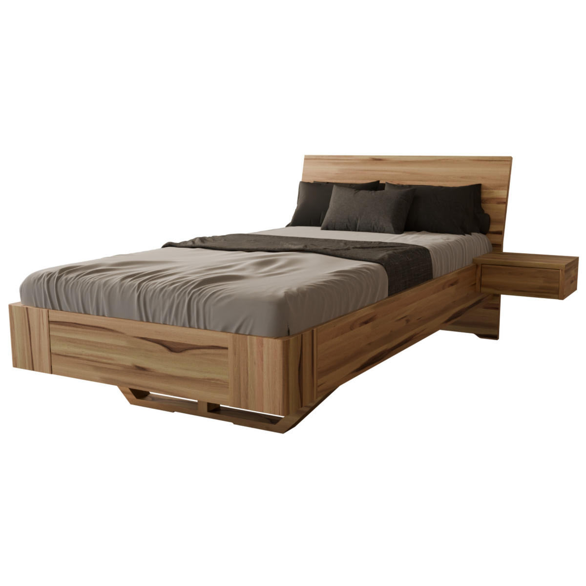 SCHWEBEBETT 120/200 cm aus Kernbuche - Braun, Holz (120/200cm) - MeinMassivholz