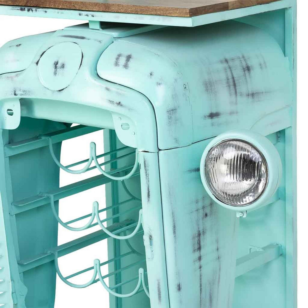 WEINREGAL, blau, 84x40x185cm - Blau, Metall (84/185/40cm) - Wanderlust