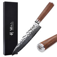 CHEFMESSER Nussbaum Serie Damast - Braun, Metall (34cm) - Wakoli