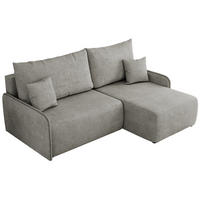 ECKSCHLAFSOFA ARPA L Hellgrau Struktur - rechts - Hellgrau/Schwarz, Kunststoff/Textil (150/198cm) - MKS