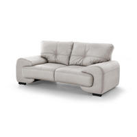 2-SITZER SOFA Omega aus Kunstleder, Hellgrau - Hellgrau/Schwarz, Leder (185/88/98cm) - Beautysofa
